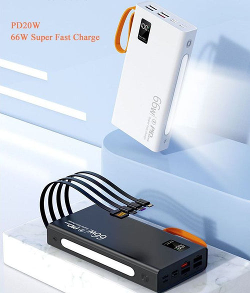 Black 30000mAh Powerbank + Fast Charger