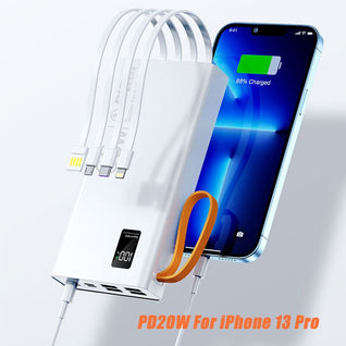 Black 30000mAh Powerbank + Fast Charger