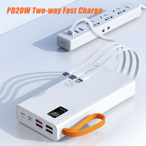 Black 30000mAh Powerbank + Fast Charger