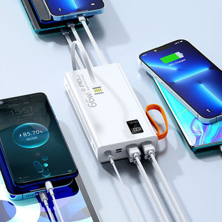 Black 30000mAh Powerbank + Fast Charger