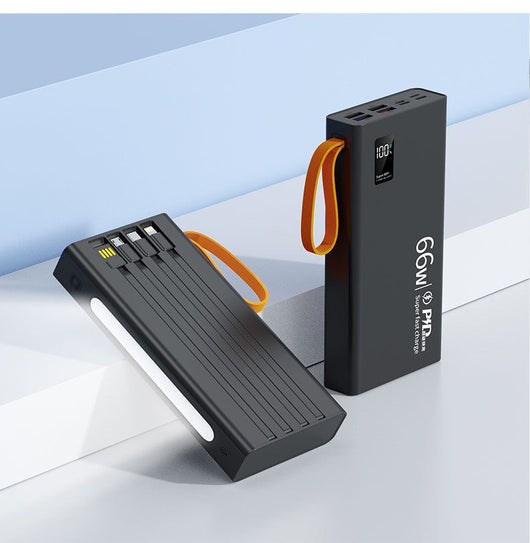Black 30000mAh Powerbank + Fast Charger