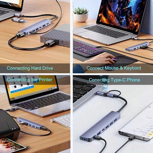 7in1 USB Hub -  Silver