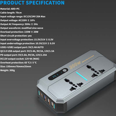 200W Car Power Inverter