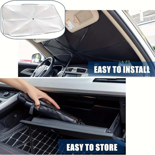 Car dashboard umbrella sun visor windscreen