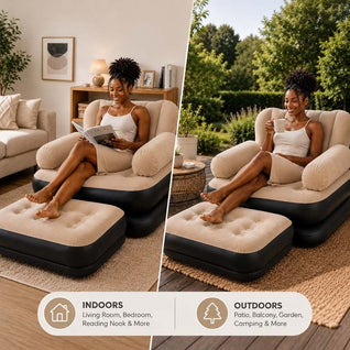 2-in-1 Inflatable Sofa Bed - Light Blue