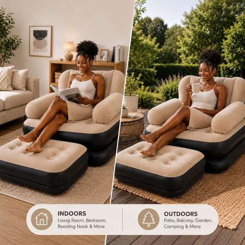 2-in-1 Inflatable Sofa Bed - Light Blue