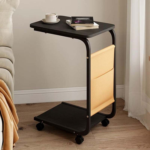 2-Layer Side Table With Wheels