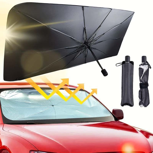 Car dashboard umbrella sun visor windscreen