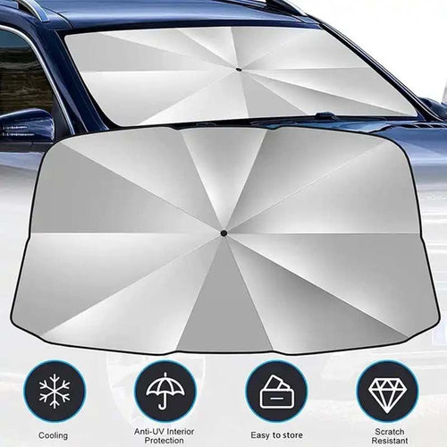 Car dashboard umbrella sun visor windscreen
