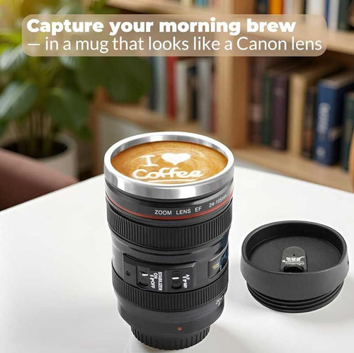 450ml Camera Lens Insulated Mug