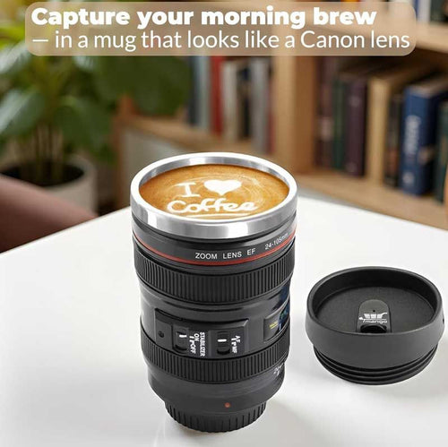450ml Camera Lens Insulated Mug