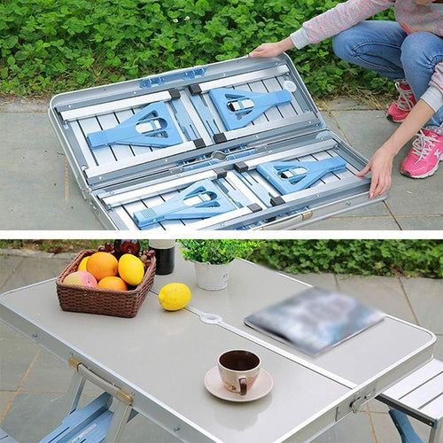 Foldable Camping Table with Chairs