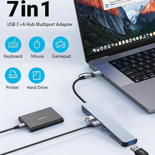 7in1 USB Hub -  Silver