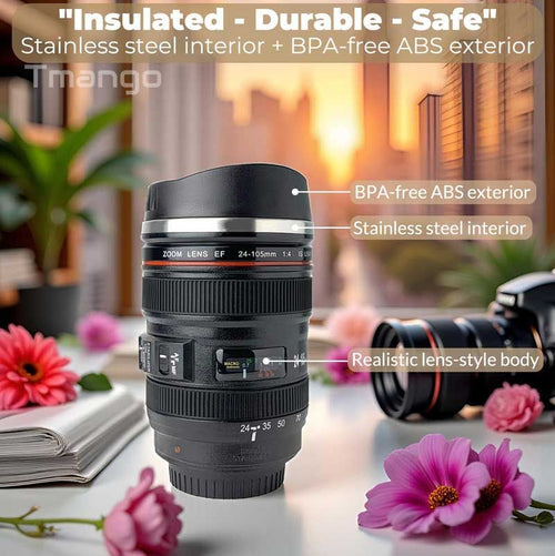 450ml Camera Lens Insulated Mug