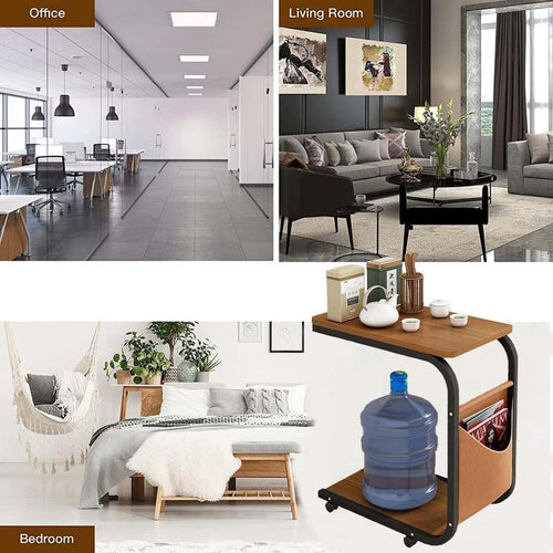 2-Layer Side Table With Wheels
