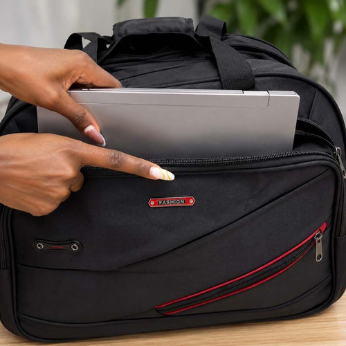 Travel Duffel Bag With Red Stripes