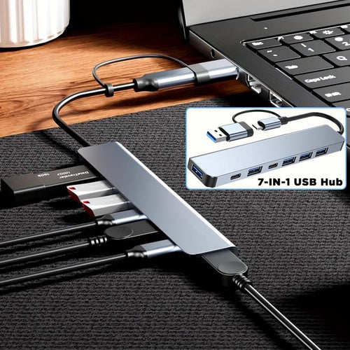 7in1 USB Hub -  Silver