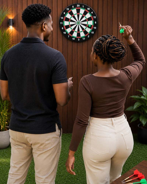 Jenga Blocks + Dartboard Game Combo