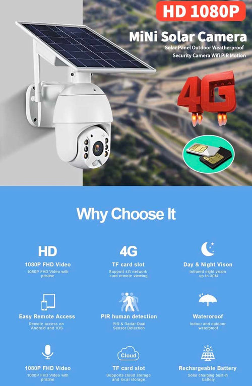 Smart CCTV Camera With 4G SIM Card Support