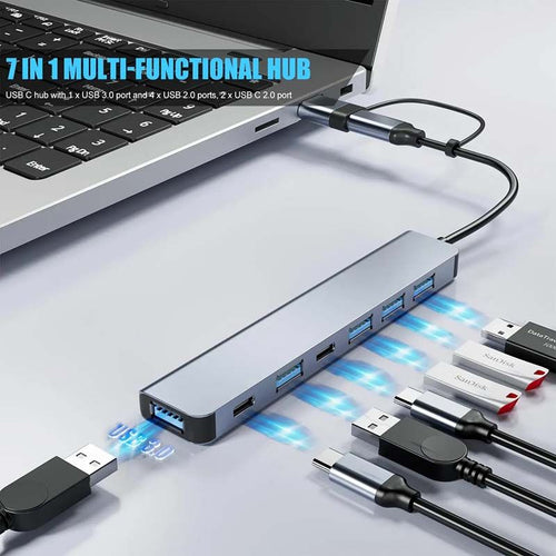 7in1 USB Hub -  Silver