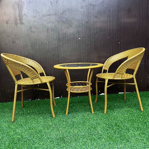 3Pcs Wooven Balcony Set - Ash Grey