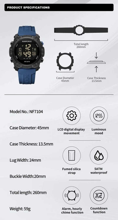 NAVIFORCE LCD Mens Watch