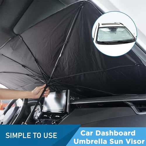 Car dashboard umbrella sun visor windscreen