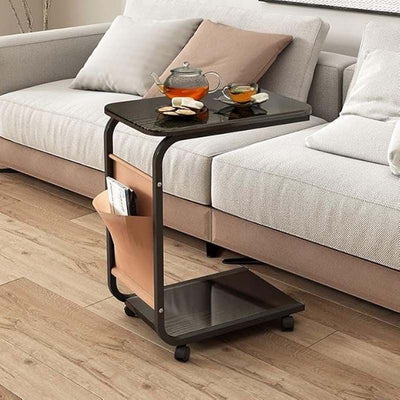 2-Layer Side Table With Wheels