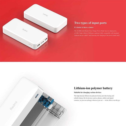 20000mAh Redmi 18W Fast Charge Power Bank