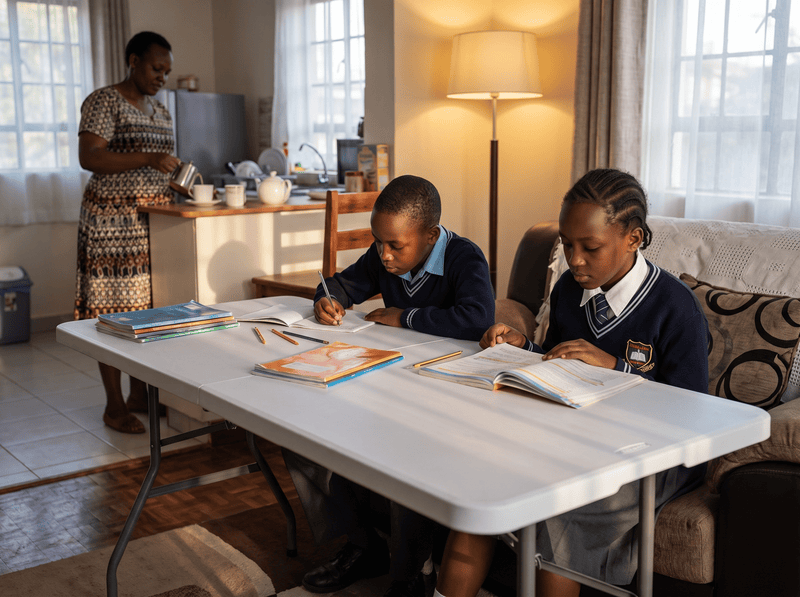 5. The kids get a proper desk without losing the dining table